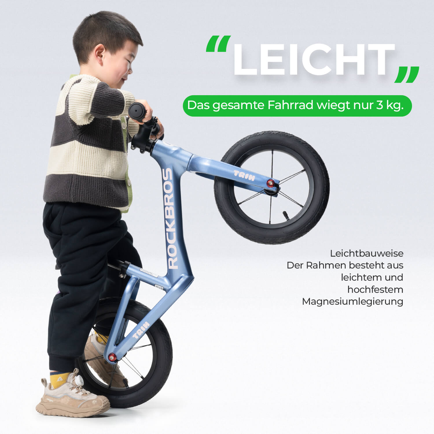 ROCKBROS TRIH -Laufrad für Kinder |Balance Bike 12" 2-6 Jahren