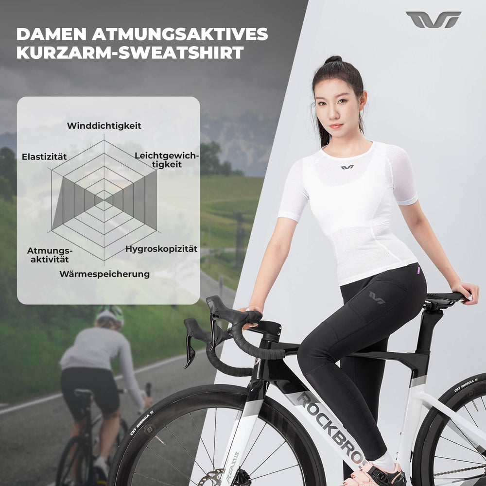 ROCKBROS TVI Damen Kurzarm-Radtrikot Atmungsaktives Trikots Sommer