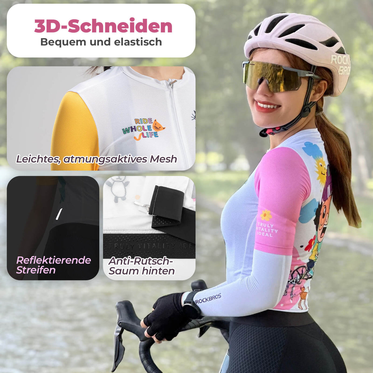 ROCKBROS TVI Damen Kurzarm-Radtrikot Fahrradbekleidung Schnelltrocknen – ROCKBROS-DE