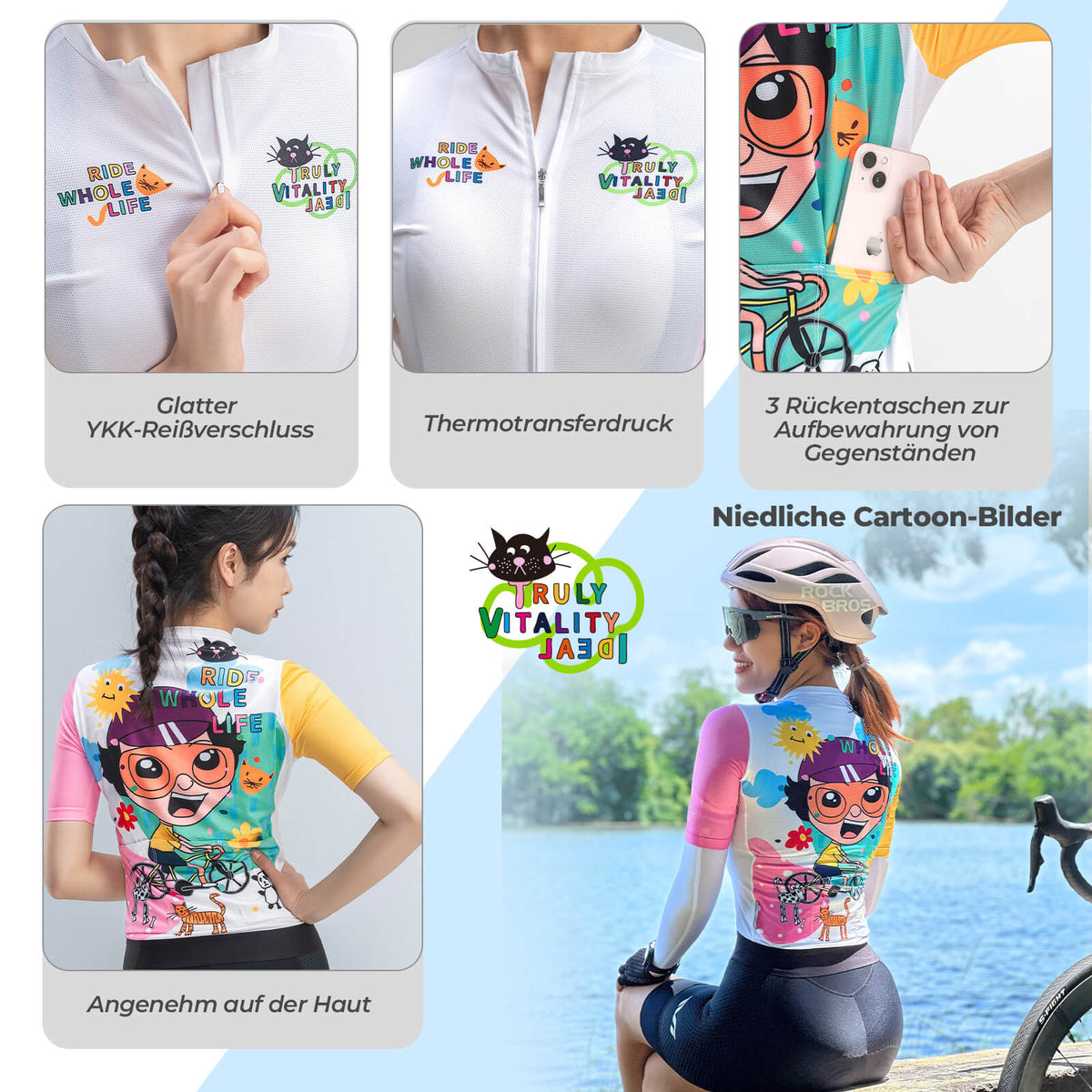 ROCKBROS TVI Damen Kurzarm-Radtrikot Fahrradbekleidung Schnelltrocknen – ROCKBROS-DE