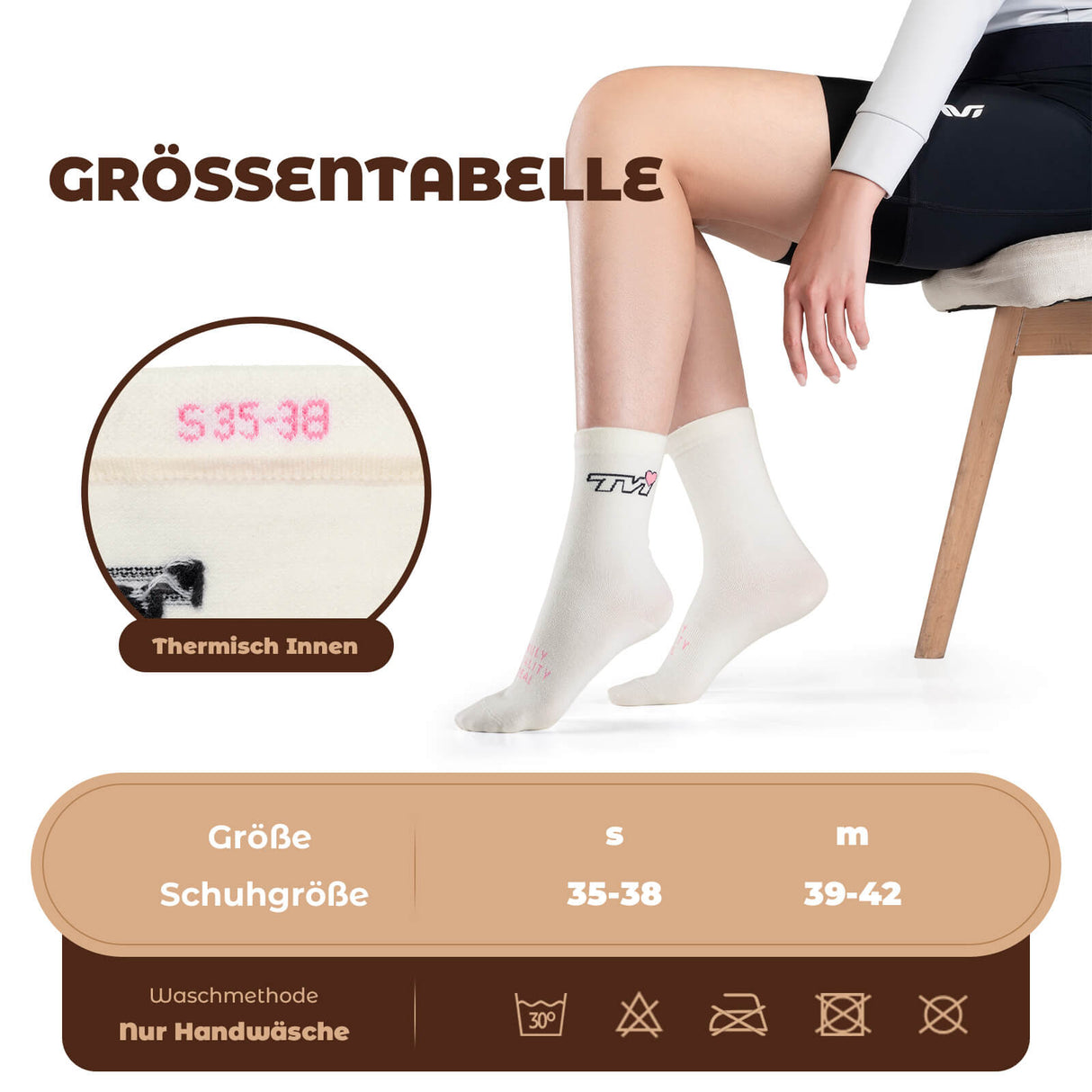 ROCKBROS TVI Damen Sportsocken Atmungsaktive Fahrradsocken Winter
