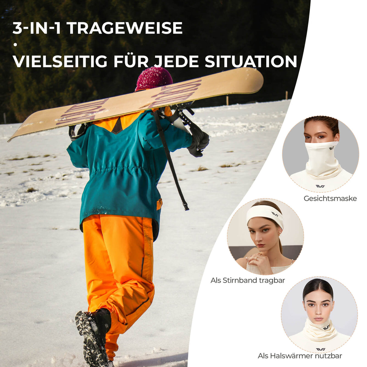 TVI Winter Sturmhaube Atmungsaktiv Warm Maske für Damen - ROCKBROS-EU