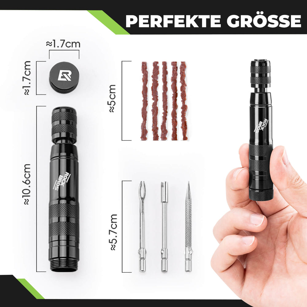 ROCKBROS Tubeless Reifenpannenset mit Gummistopfen Aluminiumgehäus Griff