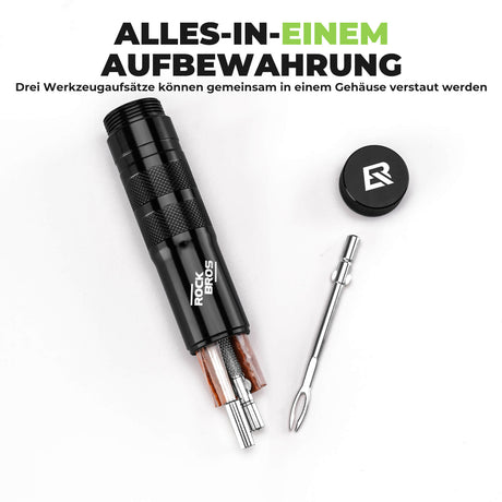 ROCKBROS Tubeless Reifenpannenset mit Gummistopfen Aluminiumgehäus Griff