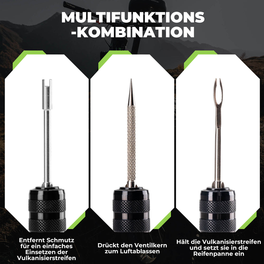 ROCKBROS Tubeless Reifenpannenset mit Gummistopfen Aluminiumgehäus Griff