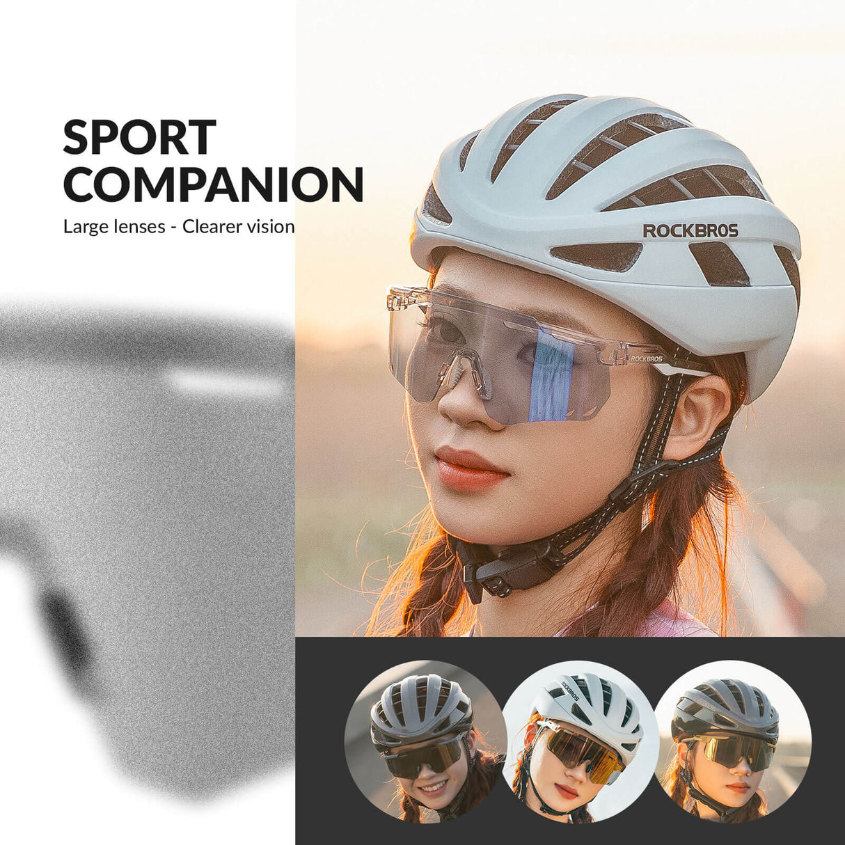 ROCKBROS Ultraleicht Fahrradbrille Selbsttönende Sonnenbrille mit UV400-Schutz