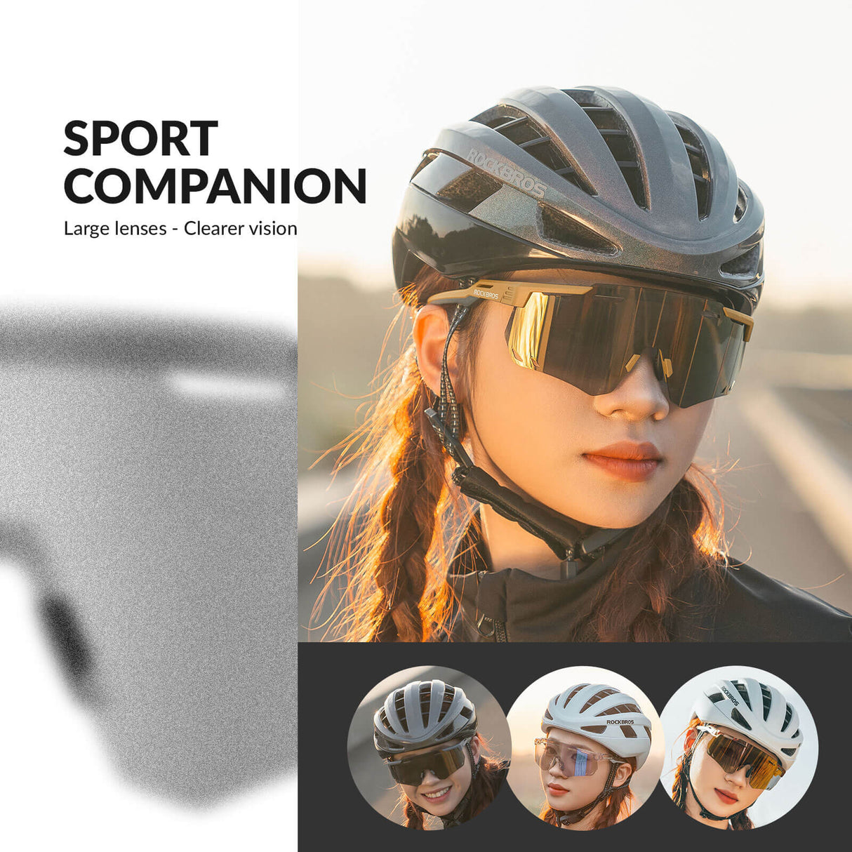 ROCKBROS Ultraleicht Fahrradbrille Selbsttönende Sonnenbrille mit UV400-Schutz