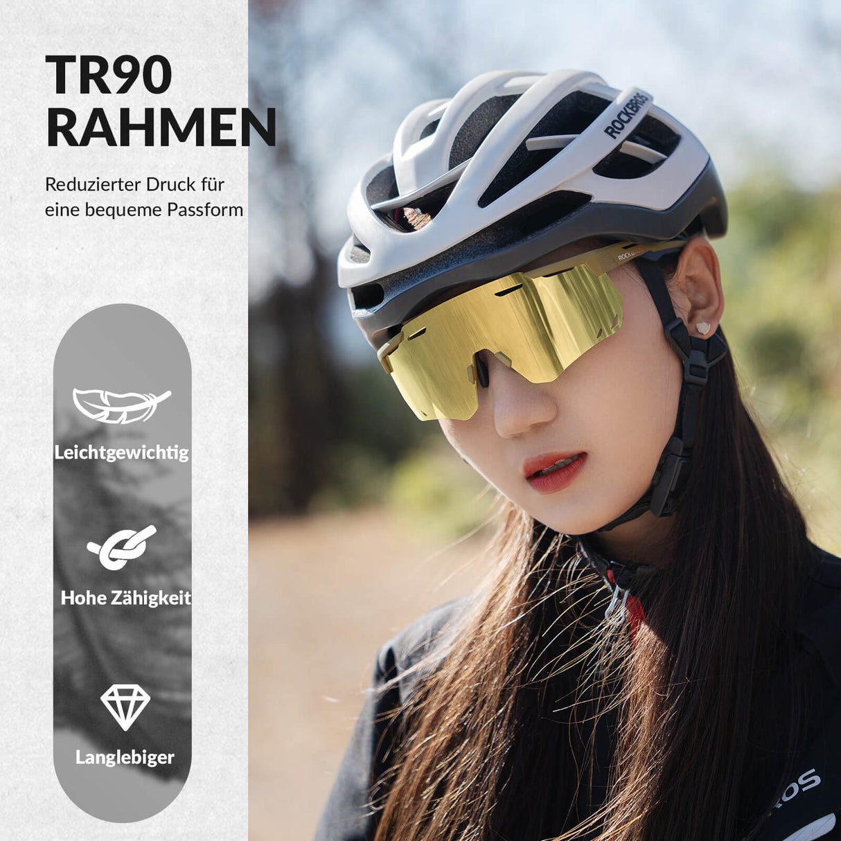 ROCKBROS Ultraleicht Fahrradbrille Selbsttönende Sonnenbrille mit UV400-Schutz