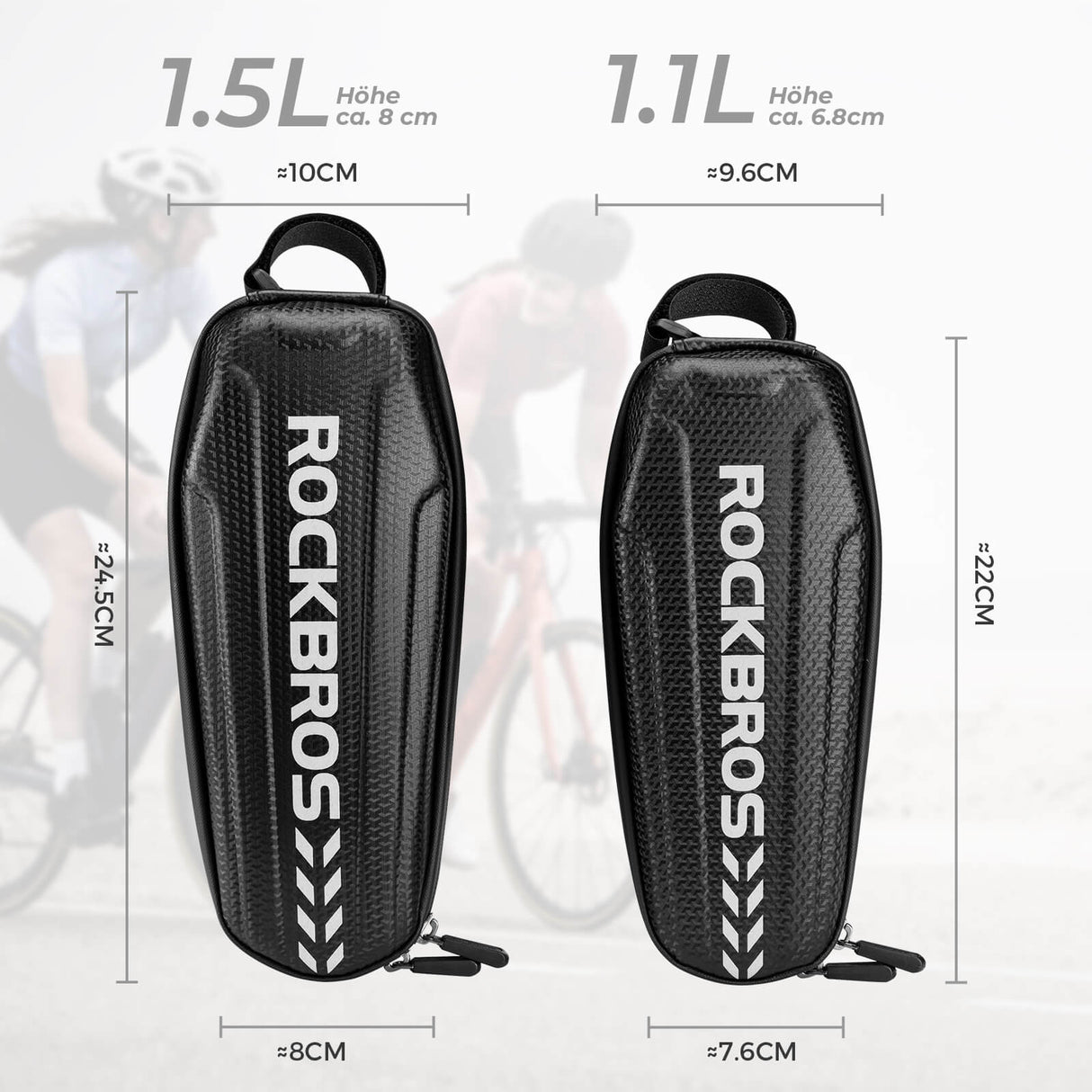 ROCKBROS Wasserdicht Oberrohrtasche Satteltasche 1L/1,5L Schwarz