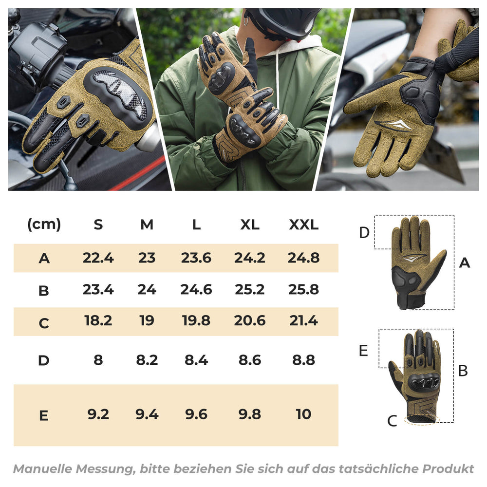 ROCKBROS Winter Fahrradhandschuhe Atmungsaktiv Schlagfest Touchscreen Braun
