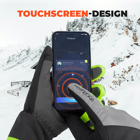 ROCKBROS Winter Fahrradhandschuhe Touchscreen Warm Winddicht