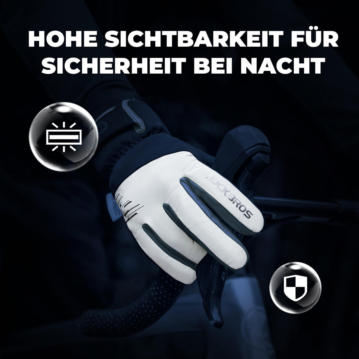 ROCKBROS Winter Fahrradhandschuhe Touchscreen Warm Winddicht