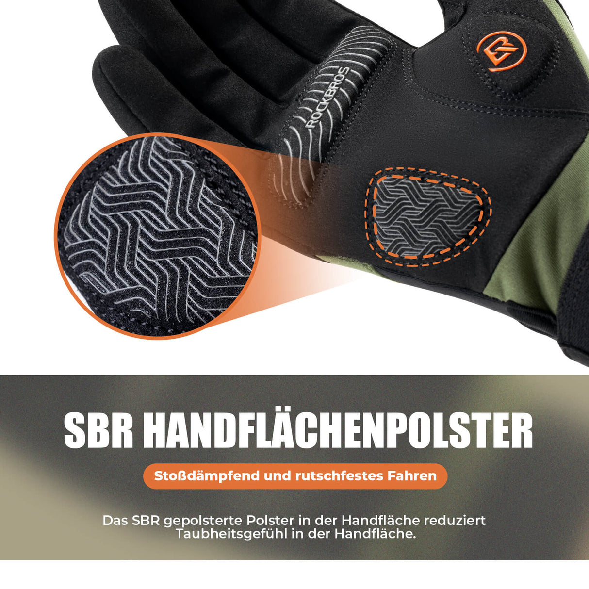 ROCKBROS Winter Fahrradhandschuhe mit Touchscreen Rutschfest/Stoßdämpfend