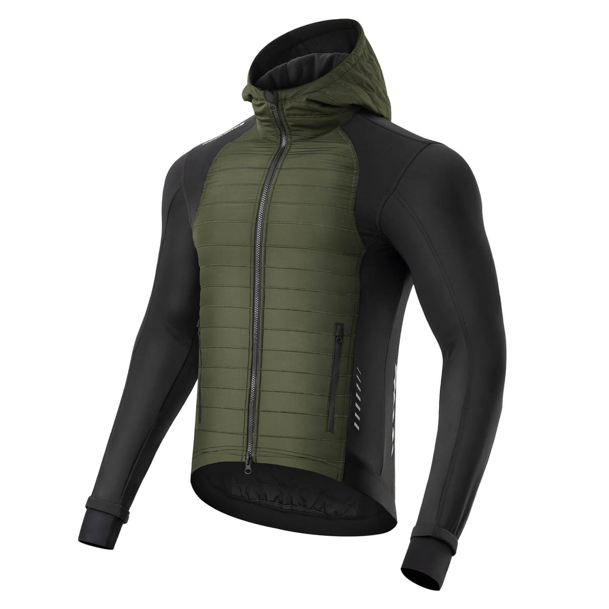 ROCKBROS Winter Fahrradjacke Herren Winddicht Thermo Softshelljacke mit Kapuze