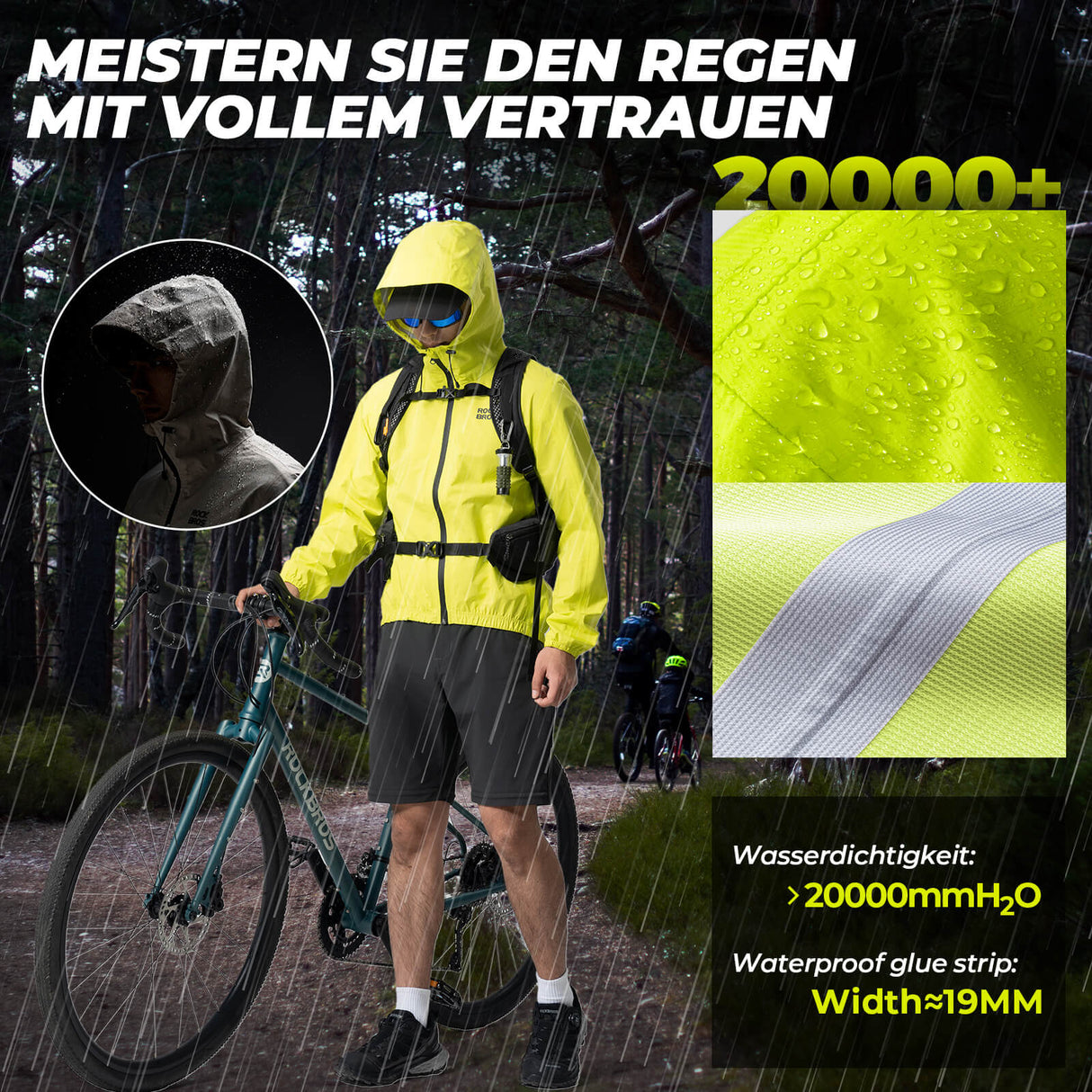 ROCKBROS Winter Jacke Regenjacke Leicht Wasserdicht HerrenDamen