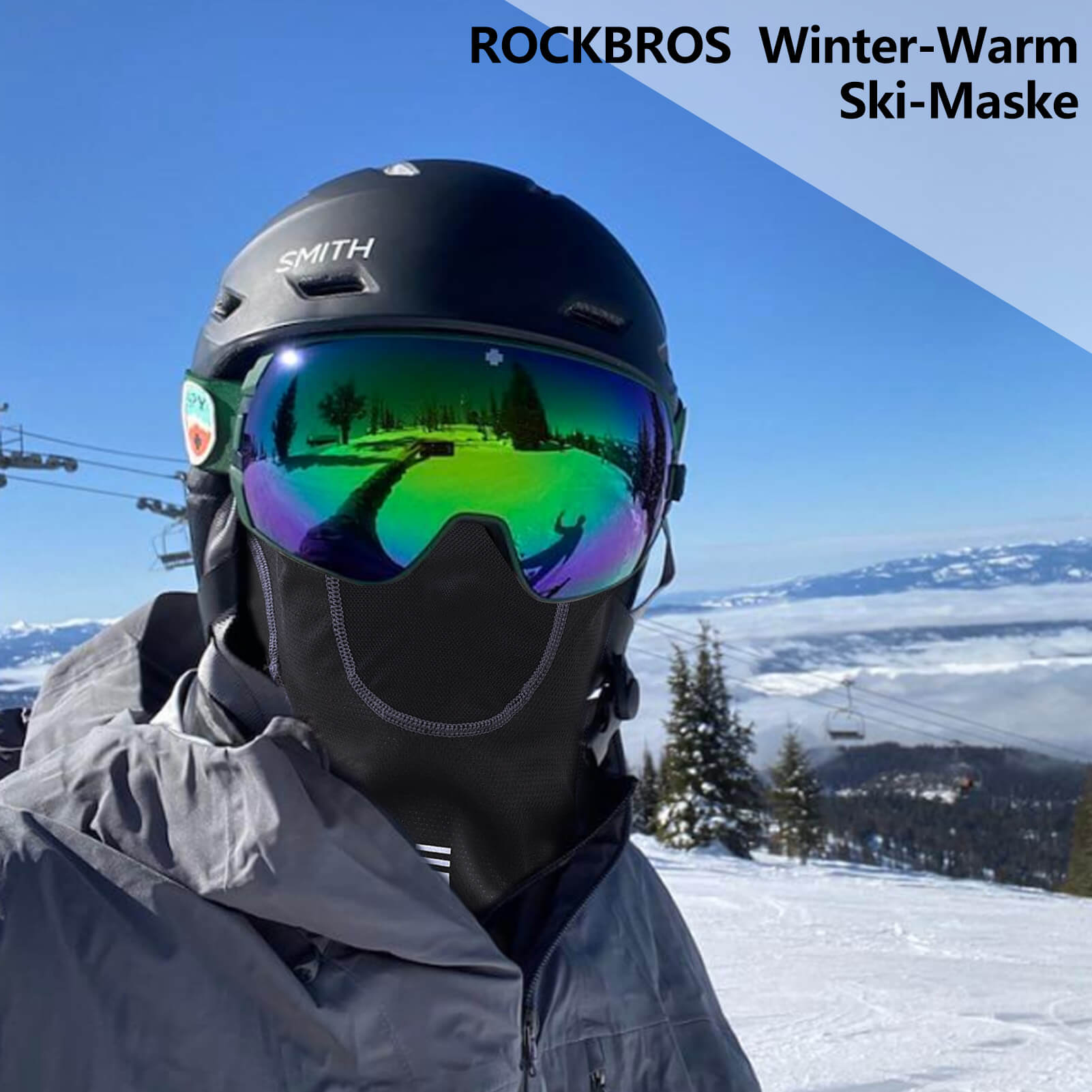 ROCKBROS Winter Multifunkionstuch Sturmhaube Herren Warm Winddicht