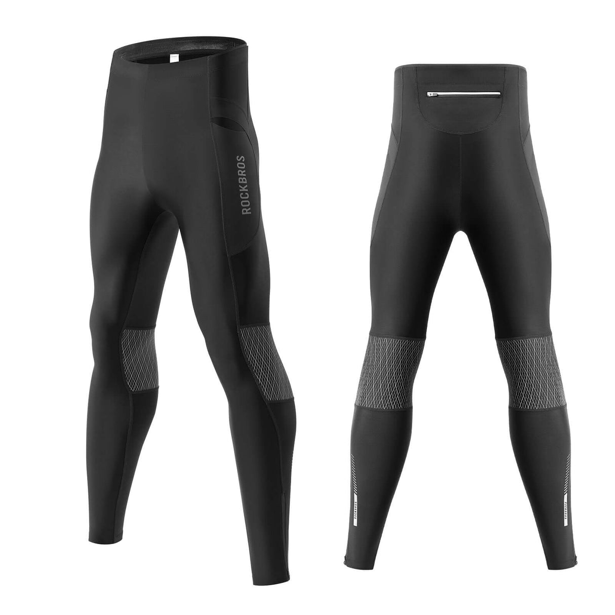 ROCKBROS Winter Thermo-Fahrradhose Fleece-Kompressions-Leggings 3 Taschen