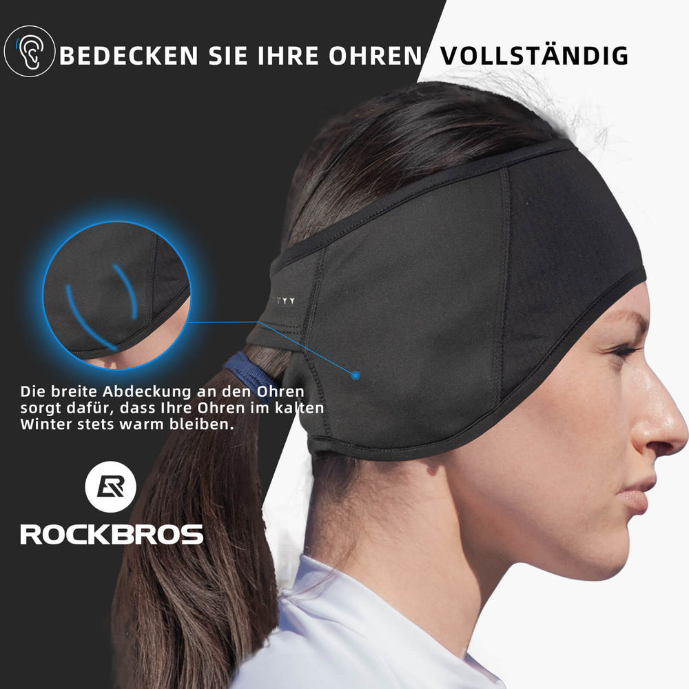ROCKBROS Winter Thermo Radfahren Ohrwärmer Stirnbänder für Männer Frauen - ROCKBROS-EU