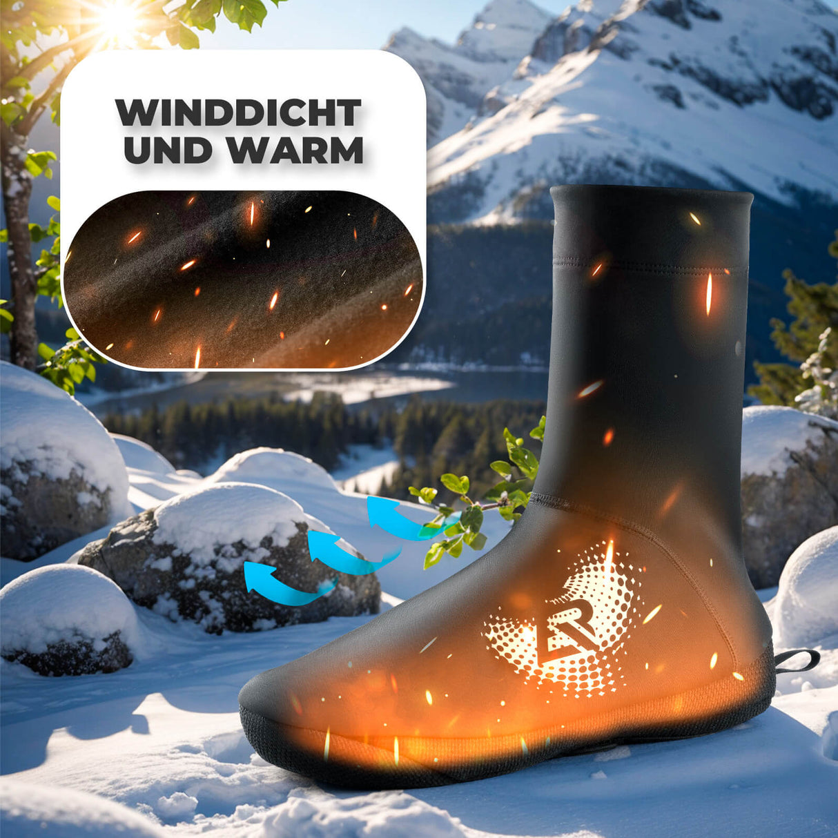 ROCKBROS Winter Warm Überschuhe Wasserabweisend Schuhüberzieher