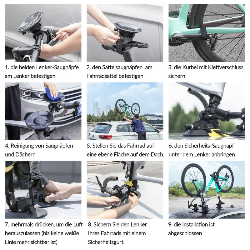 Load image into Gallery viewer, ROCKBRSO Fahrradträger Tragbar Autodachträger Einfach zu installieren
