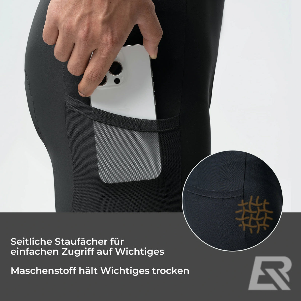 Radlerhose Herren – Gepolsterte Fahrrad‑Bib‑Shorts mit Trägern