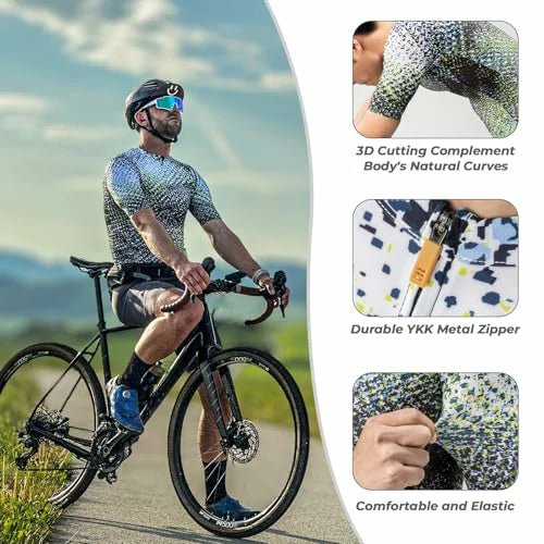 fahrradtrikot herren mountainbike Fahrradtrikot Herren Kurzarm mit Farbverlauf Design – ROCKBROS-DE