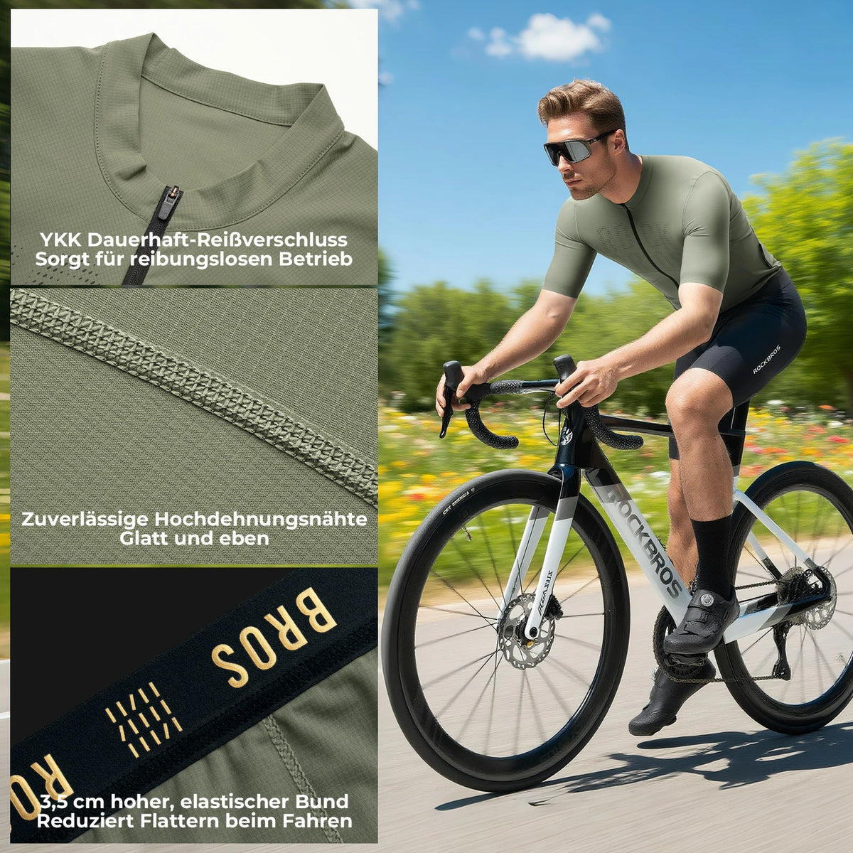 gravel bike trikot Men's Short Sleeve Cycling Jersey, Breathable Quick-Dry Road Bike Shir –  ROCKBROS-DE