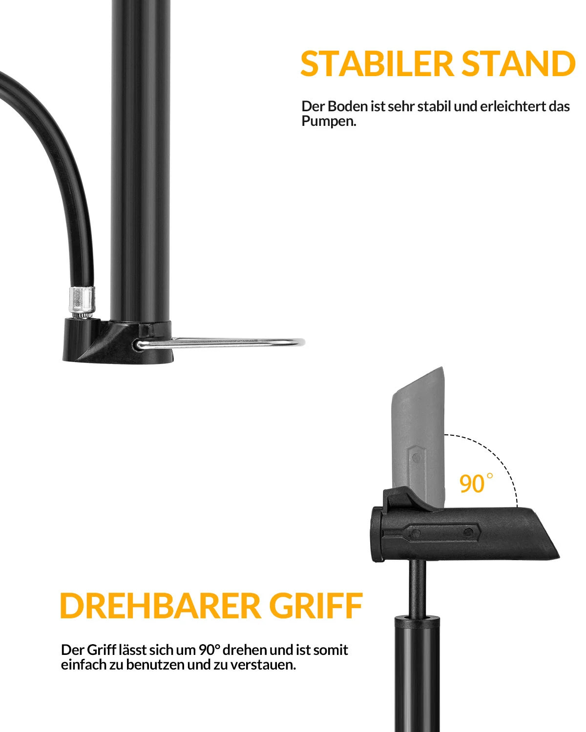 Rahmenpumpe Mini Fahrradpumpe 120 PSI / 8,27 Bar – ROCKBROS-DE