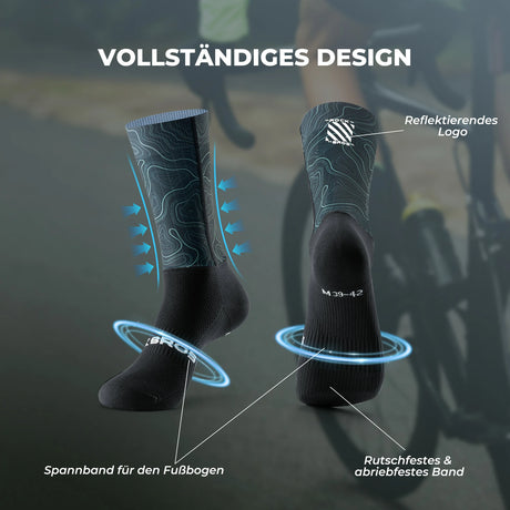 ROCKBROS Rennrad Socken – Moderat komprimierende Fahrradsocken