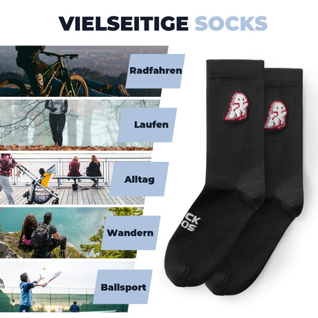 Rennrad‑Socken – Atmungsaktiv mit verstärkter Ferse, 2 Paar