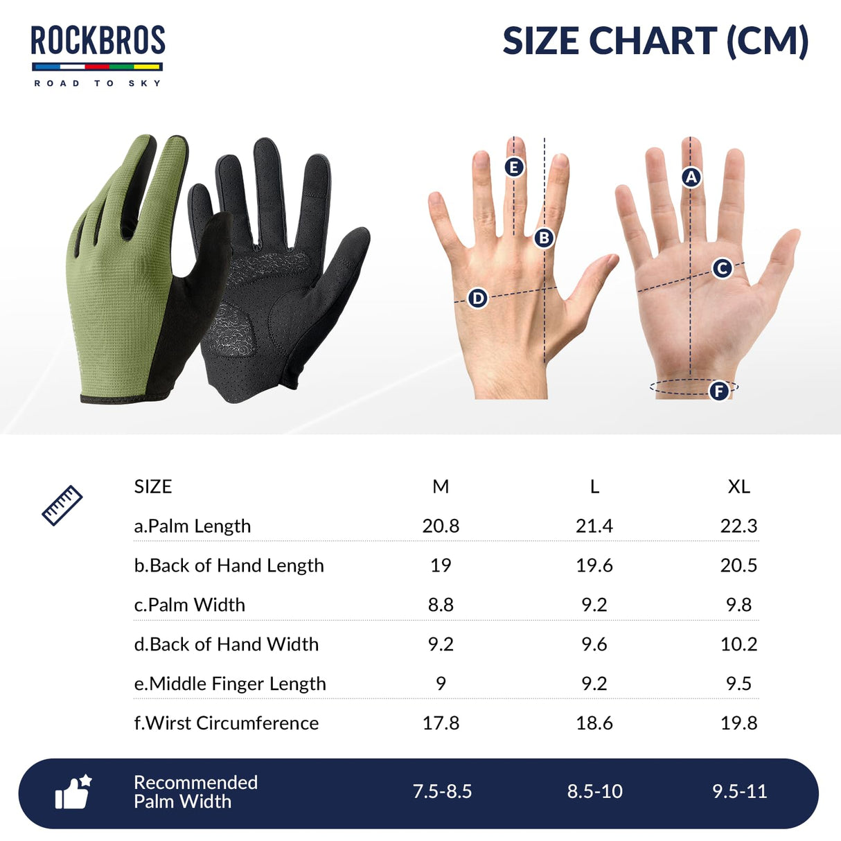 Road To Sky Fahrrad Handschuhe Frühling Sommer