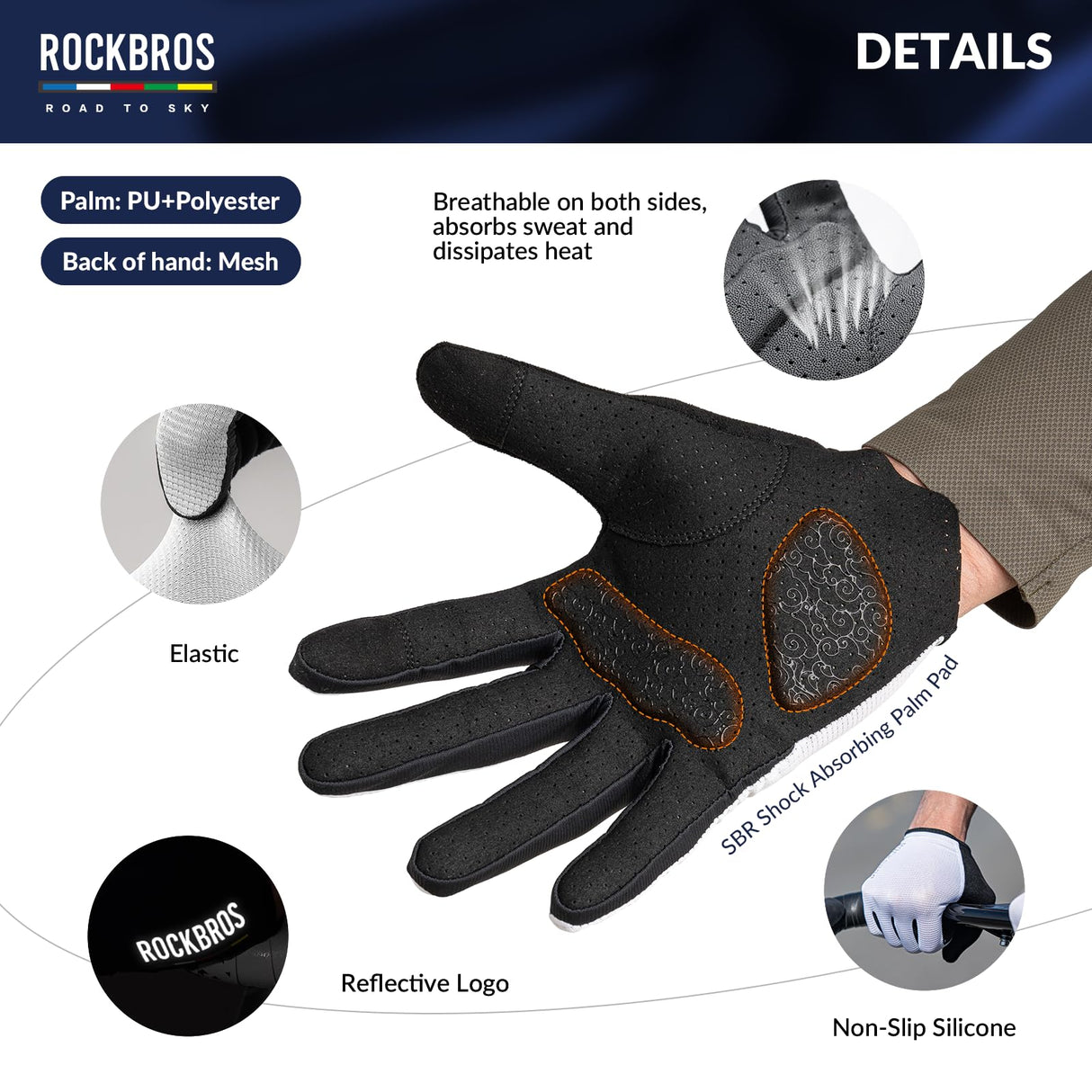 Road To Sky Fahrrad Handschuhe Frühling Sommer