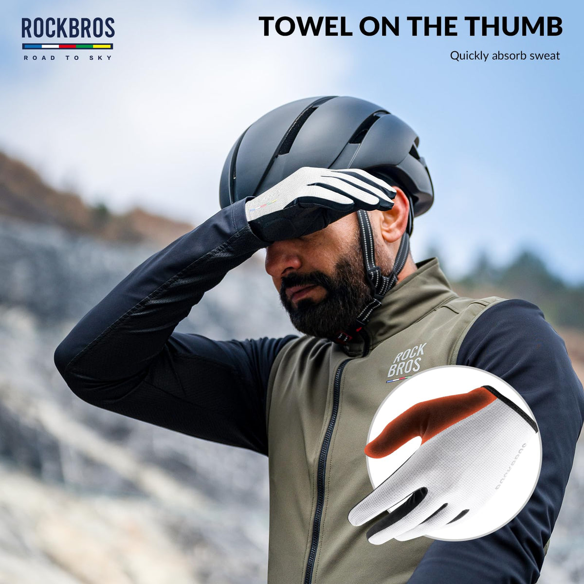 sky handschuhe Road To Sky Fahrrad Handschuhe Frühling Sommer – ROCKBROS-DE
