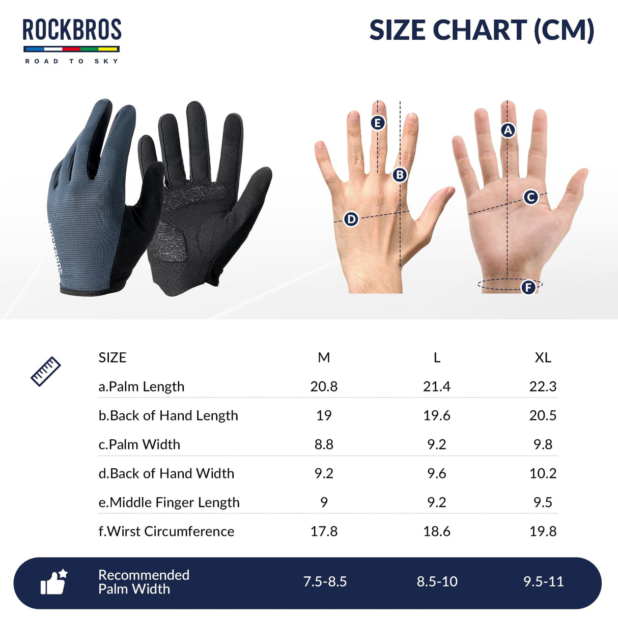 Road To Sky Fahrrad Handschuhe Frühling Sommer