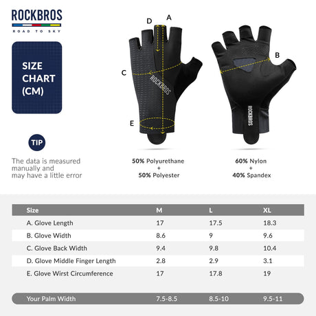 Road To Sky Fahrradhandschuhe – Fingerlose, Atmungsaktive & Reflektierende