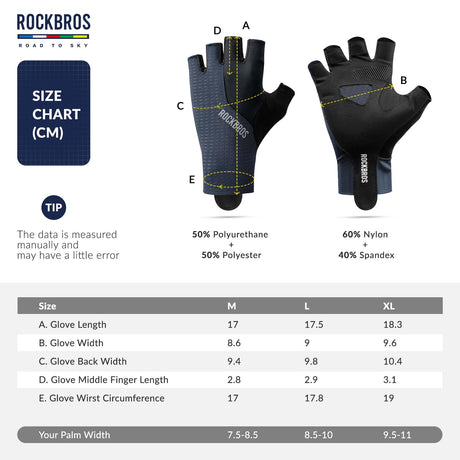 Road To Sky Fahrradhandschuhe – Fingerlose, Atmungsaktive & Reflektierende