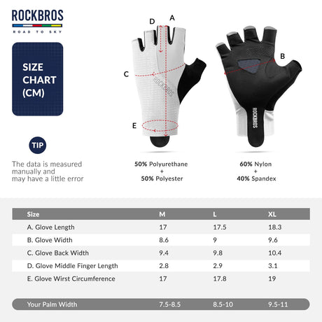 Road To Sky Fahrradhandschuhe – Fingerlose, Atmungsaktive & Reflektierende
