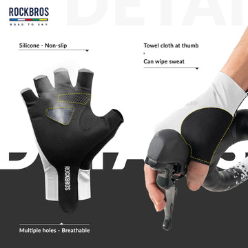 reflektierende fahrradhandschuhe Road To Sky Halbfinger Fahrradhandschuhe Atmungsaktive Reflektierende – ROCKBROS-DE