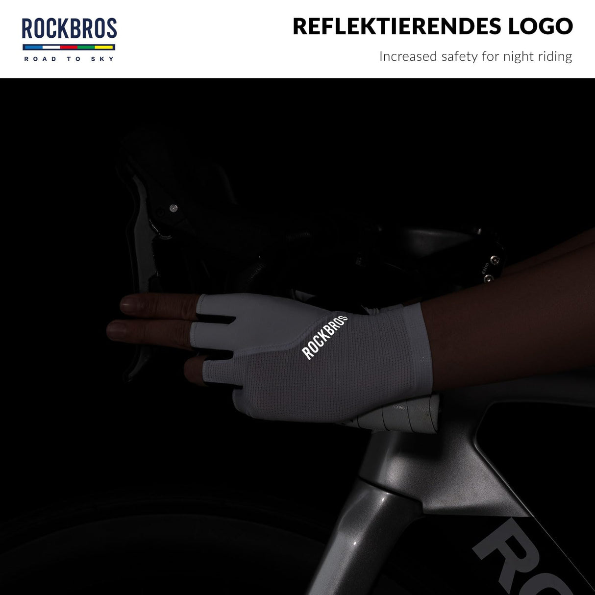 Road To Sky Fahrradhandschuhe – Fingerlose, Atmungsaktive & Reflektierende