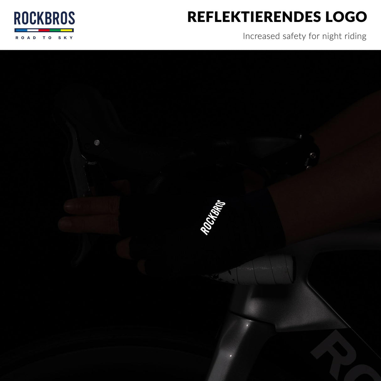 Road To Sky Fahrradhandschuhe – Fingerlose, Atmungsaktive & Reflektierende