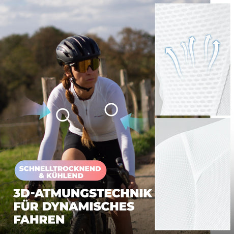 ROAD TO SKY Damen Fahrradtrikot – Langarm, atmungsaktiv & schnelltrocknend