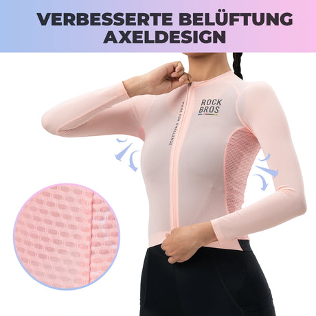 ROAD TO SKY Damen Fahrradtrikot – Langarm, atmungsaktiv & schnelltrocknend