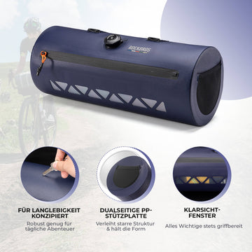 lenkertasche mit sichtfenster Road to Sky 4L Wasserdichte Fahrrad Lenkertasche – ROCKBROS-DE