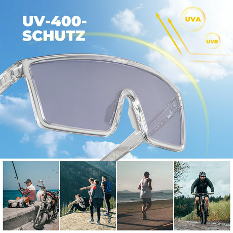 Photochromatische Fahrradbrille – UV400 mit TR90‑Rahmen