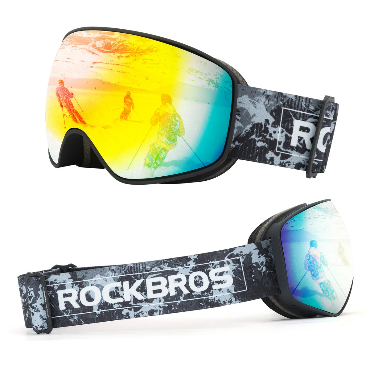 skibrille goggles Skibrille Snowboard Brille für Brillenträger UV-Schutz Goggle Helmkomp – ROCKBROS-DE