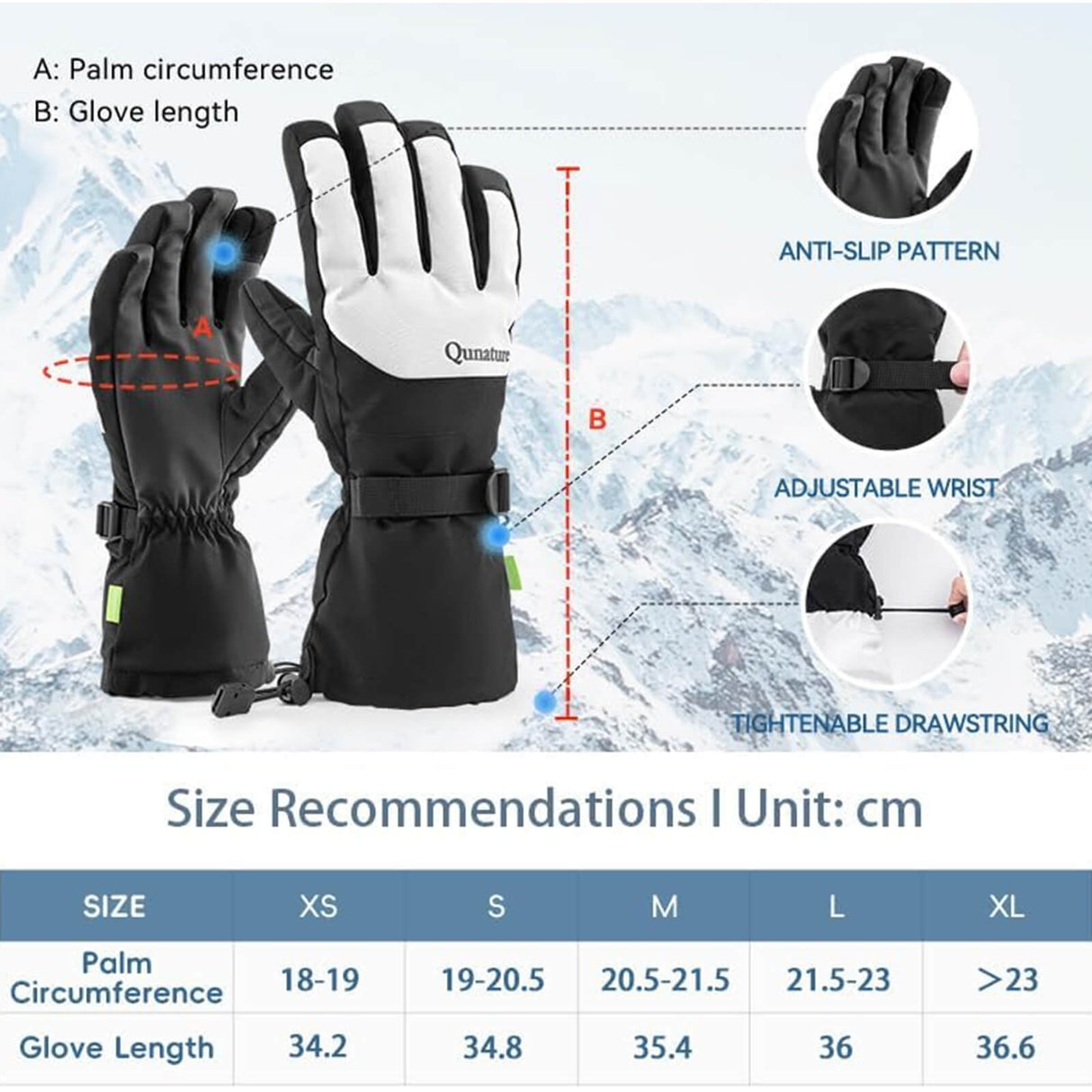 Qunature Skihandschuhe wasserdicht
