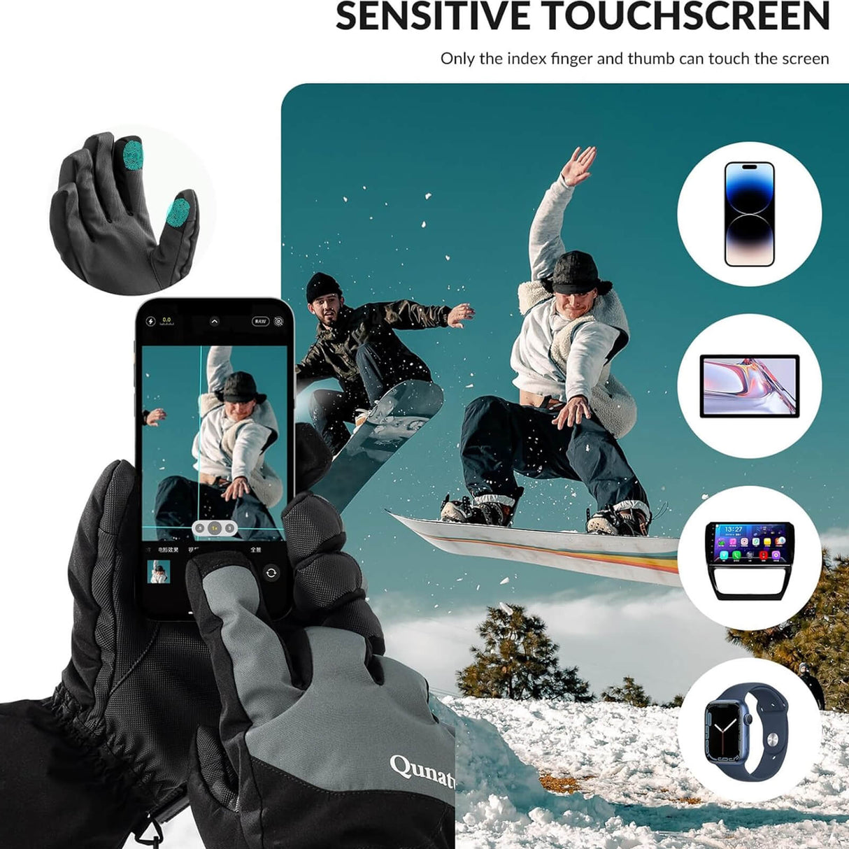 Qunature Skihandschuhe wasserdicht