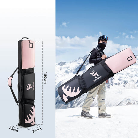 Qunature Ski‑ & Snowboard‑Reisetasche mit Rollen – Für 140–162 cm Länge