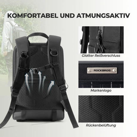 Solarrucksack Solar Rucksack 20L mit Flexiblem Abnehmbarem 10V 14W - ROCKBROS-EU