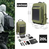 Solarrucksack Solar Rucksack 20L mit Flexiblem Abnehmbarem 10V 14W - ROCKBROS-EU